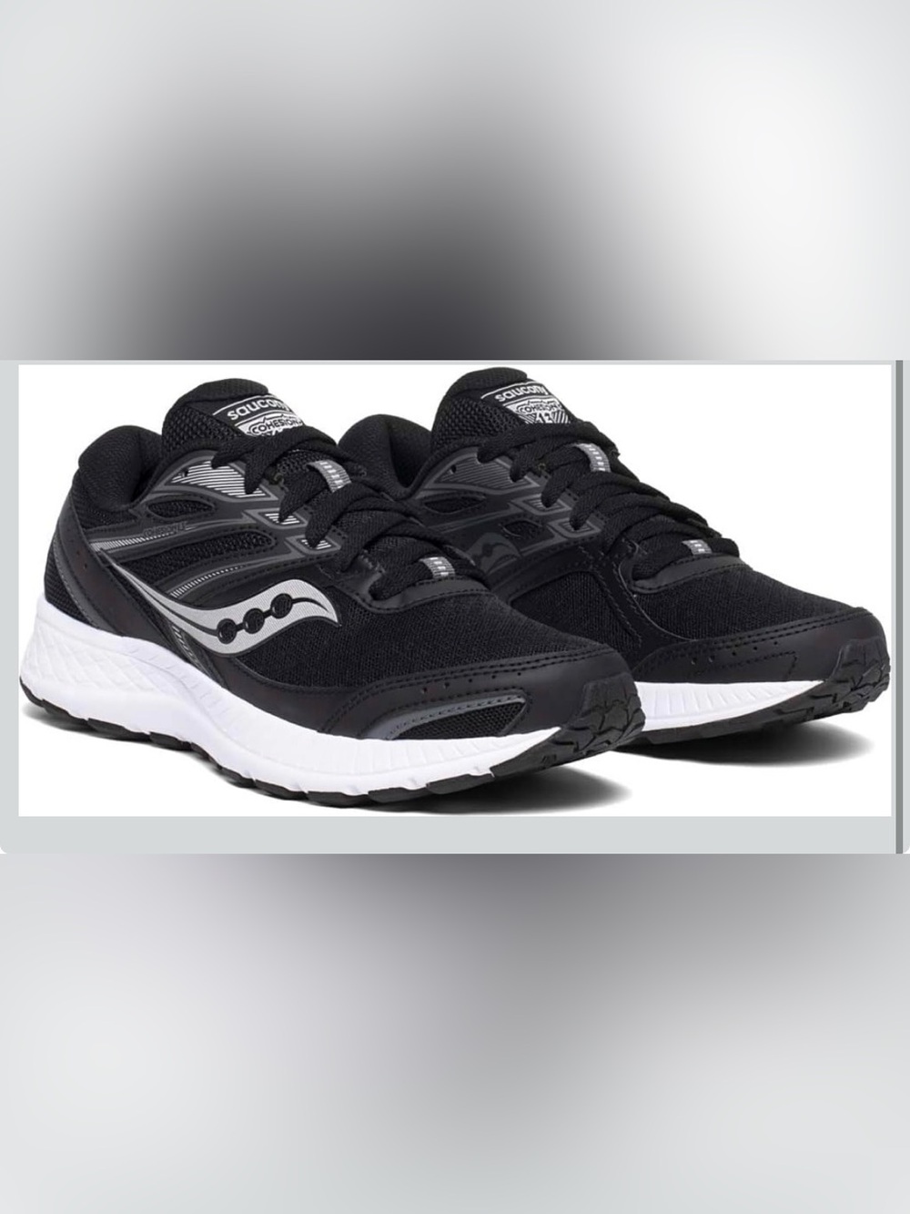 Saucony Black and White Low-Top Athletic Sneakers